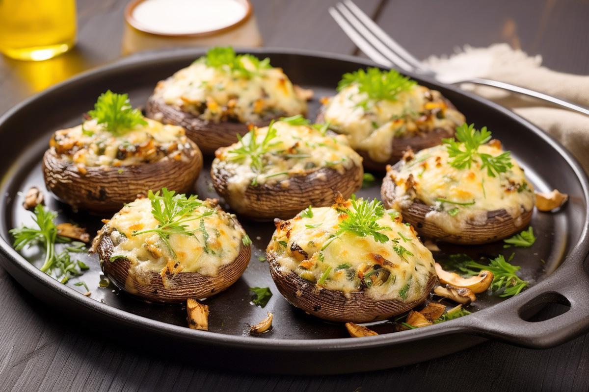Gebackene Pilze gefüllt mit Wildreis und Käse - Essen &amp; Kochen Tipps ...