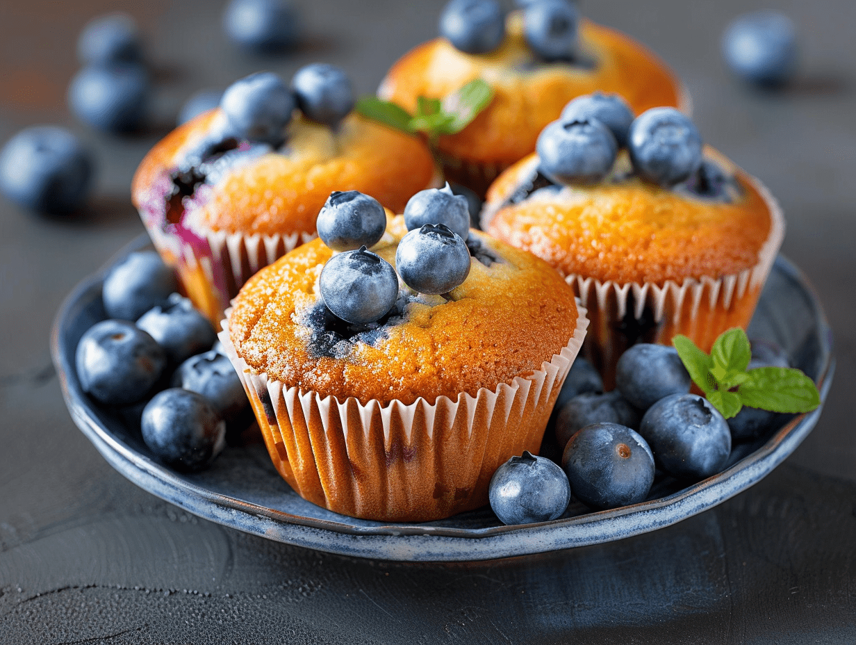 Heidelbeer-Muffins, die mit saftigen Beeren begeistern