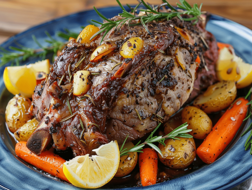 Lammkeule mit Rosmarin und Knoblauch