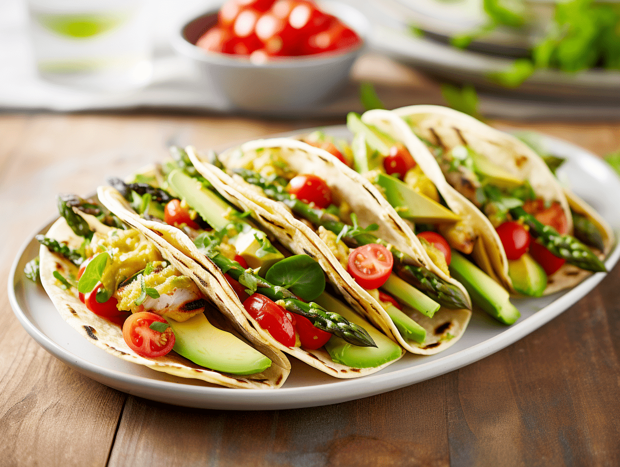 Grilltacos mit grünem Spargel, Avocado &amp; Limettencreme 🌮 - Essen ...
